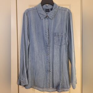 Westbound button down denim shirt roll tab sleeves XL NWOT